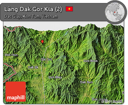 Satellite 3D Map of Làng Dak Gor Kla (2)