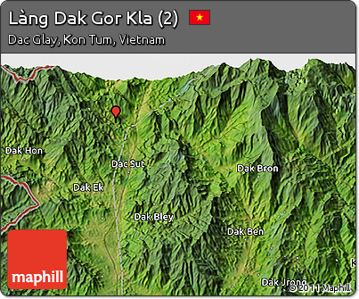 Satellite 3D Map of Làng Dak Gor Kla (2)