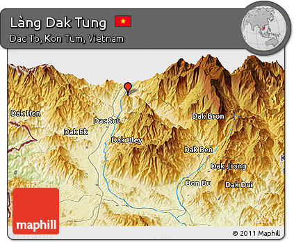 Physical Panoramic Map of Làng Dak Tung
