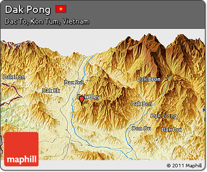 Physical Panoramic Map of Dak Pong