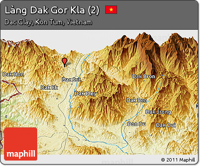 Physical Panoramic Map of Làng Dak Gor Kla (2)