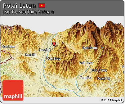 Physical Panoramic Map of Pơlei Latun