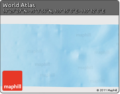 Physical 3D Map of the Area around 14° 46' 42" N, 109° 43' 29" E