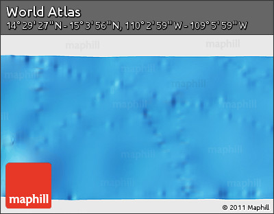 Physical 3D Map of the Area around 14° 46' 42" N, 109° 34' 29" W