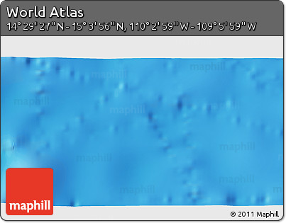 Physical 3D Map of the Area around 14° 46' 42" N, 109° 34' 29" W