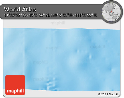 Physical 3D Map of the Area around 14° 46' 42" N, 110° 34' 29" E