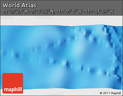 Physical 3D Map of the Area around 14° 46' 42" N, 111° 16' 30" W