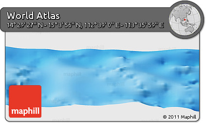 Physical Panoramic Map of the Area around 14° 46' 42" N, 113° 7' 30" E