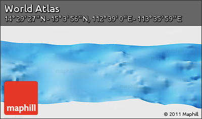 Physical Panoramic Map of the Area around 14° 46' 42" N, 113° 7' 30" E
