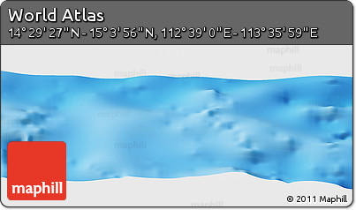 Physical Panoramic Map of the Area around 14° 46' 42" N, 113° 7' 30" E