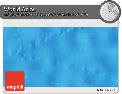 Physical 3D Map of the Area around 14° 46' 42" N, 113° 49' 29" W