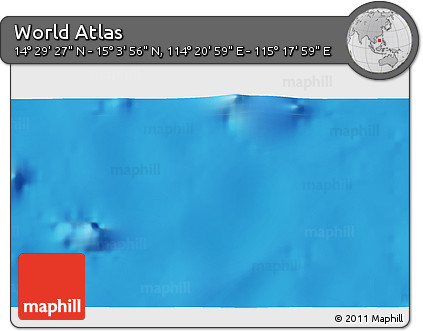 Physical 3D Map of the Area around 14° 46' 42" N, 114° 49' 29" E