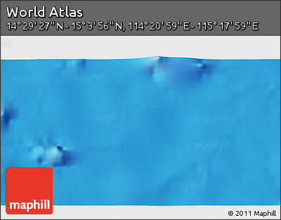 Physical 3D Map of the Area around 14° 46' 42" N, 114° 49' 29" E