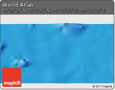 Physical 3D Map of the Area around 14° 46' 42" N, 114° 49' 29" E