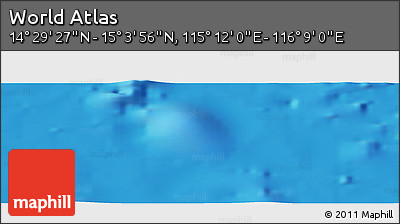 Physical Panoramic Map of the Area around 14° 46' 42" N, 115° 40' 30" E
