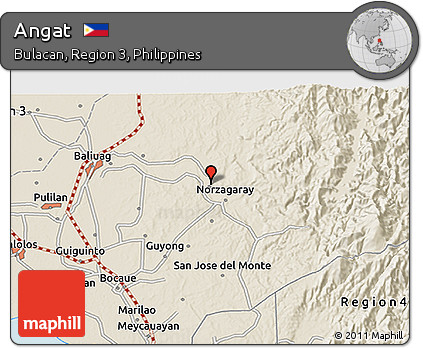Shaded Relief 3D Map of Angat