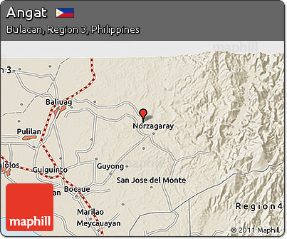 Shaded Relief 3D Map of Angat