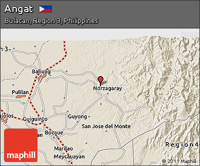 Shaded Relief 3D Map of Angat