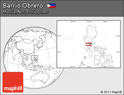 Blank Location Map of Barrio Obrero