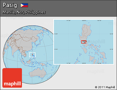 Gray Location Map of Pasig
