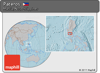 Gray Location Map of Pateros, hill shading