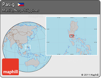 Gray Location Map of Pasig