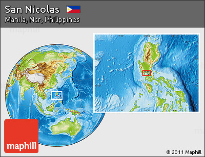Physical Location Map of San Nicolas