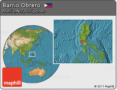 Satellite Location Map of Barrio Obrero
