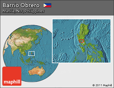 Satellite Location Map of Barrio Obrero