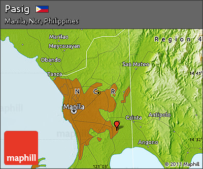 Physical Map of Pasig