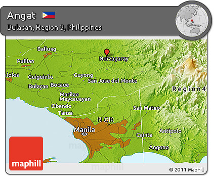 Physical Panoramic Map of Angat