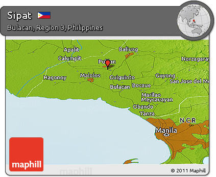Physical Panoramic Map of Sipat