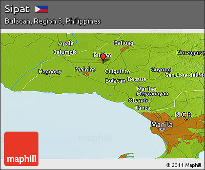 Physical Panoramic Map of Sipat