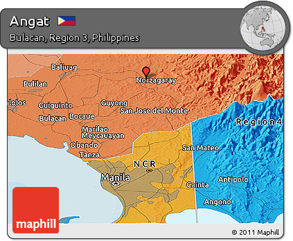 Political Panoramic Map of Angat