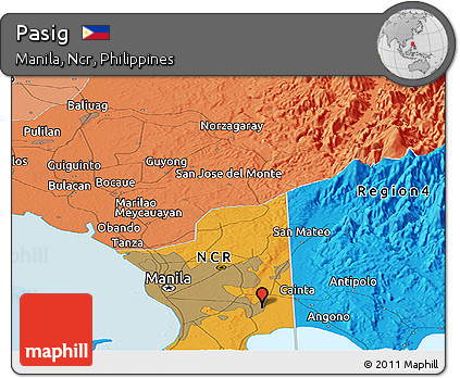 Political Panoramic Map of Pasig