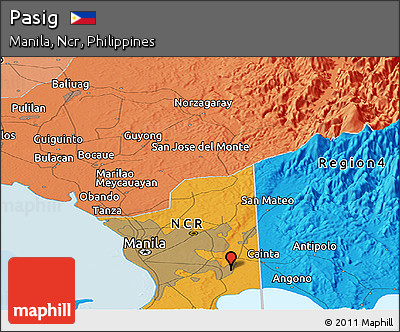 Political Panoramic Map of Pasig