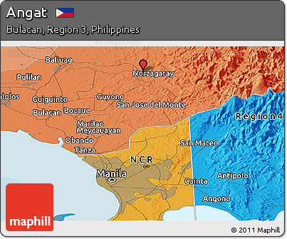 Political Panoramic Map of Angat