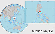 Gray Location Map of the area around 14° 46' 42" N, 121° 37' 30" E