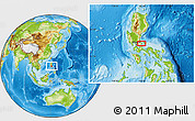 Physical Location Map of the area around 14° 46' 42" N, 121° 37' 30" E