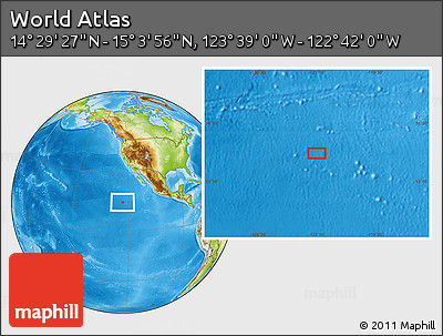 Physical Location Map of the Area around 14° 46' 42" N, 123° 10' 30" W