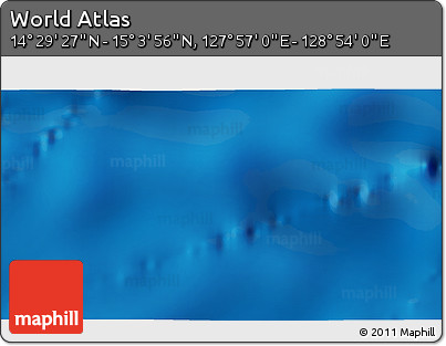 Physical 3D Map of the Area around 14° 46' 42" N, 128° 25' 30" E