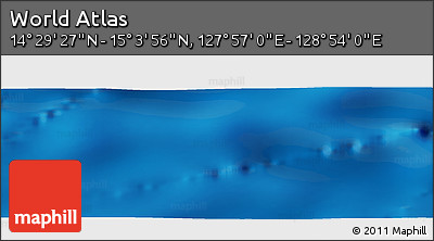 Physical Panoramic Map of the Area around 14° 46' 42" N, 128° 25' 30" E
