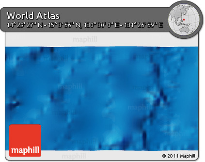 Physical 3D Map of the Area around 14° 46' 42" N, 130° 58' 29" E