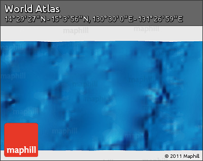 Physical 3D Map of the Area around 14° 46' 42" N, 130° 58' 29" E