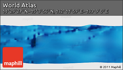 Physical Panoramic Map of the Area around 14° 46' 42" N, 132° 40' 30" E
