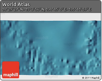 Satellite 3D Map of the Area around 14° 46' 42" N, 135° 13' 29" E