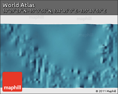 Satellite 3D Map of the Area around 14° 46' 42" N, 135° 13' 29" E