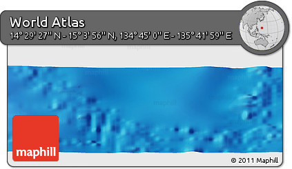Physical Panoramic Map of the Area around 14° 46' 42" N, 135° 13' 29" E
