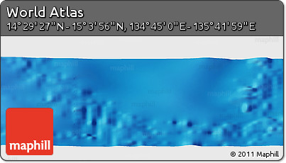 Physical Panoramic Map of the Area around 14° 46' 42" N, 135° 13' 29" E