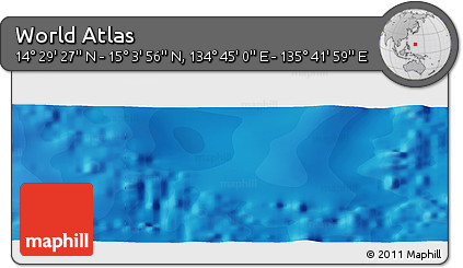 Political Panoramic Map of the Area around 14° 46' 42" N, 135° 13' 29" E